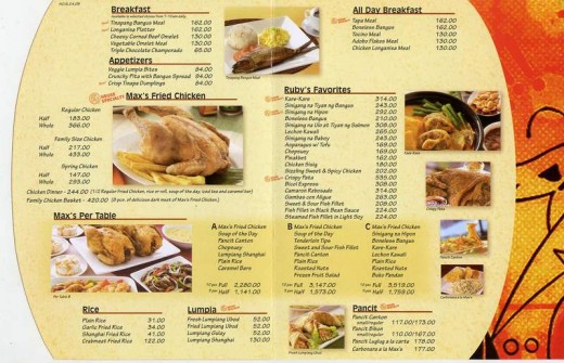 menu thực đơn nhà hàng